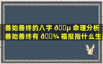 善始善终的八字 🌵 命理分析「善始善终有 🌾 福报指什么生肖」